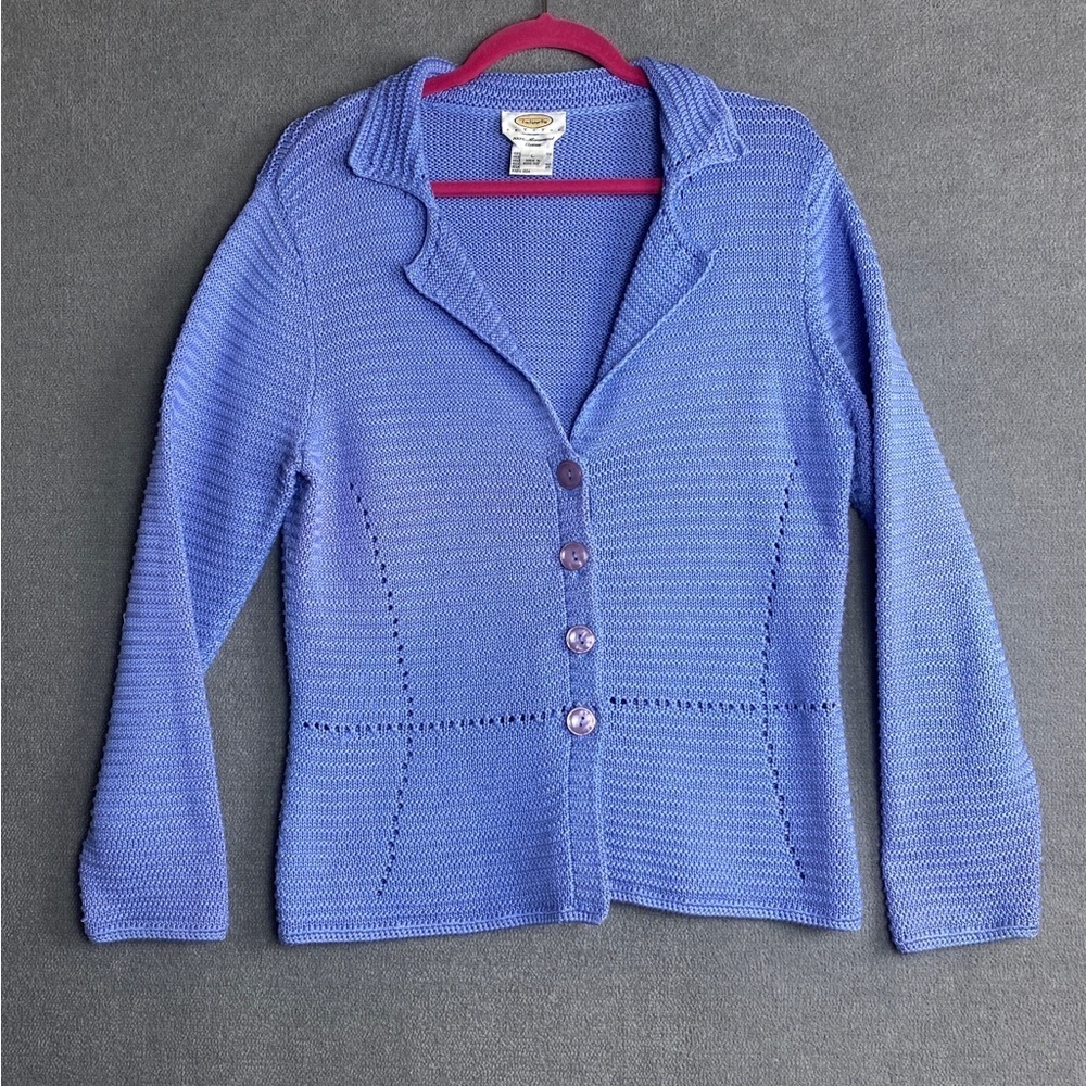 Talbots vintage long sleeve knit cardigan sweater size LP